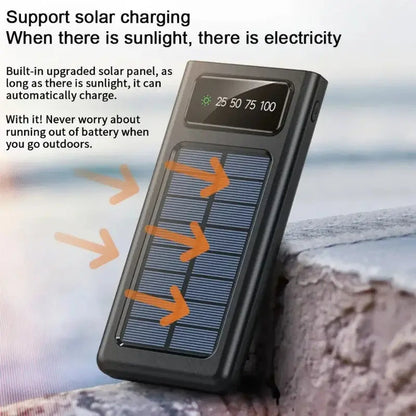 Solar Powerbank 4 in 1 Fast Charging Cable - 10000 mAh