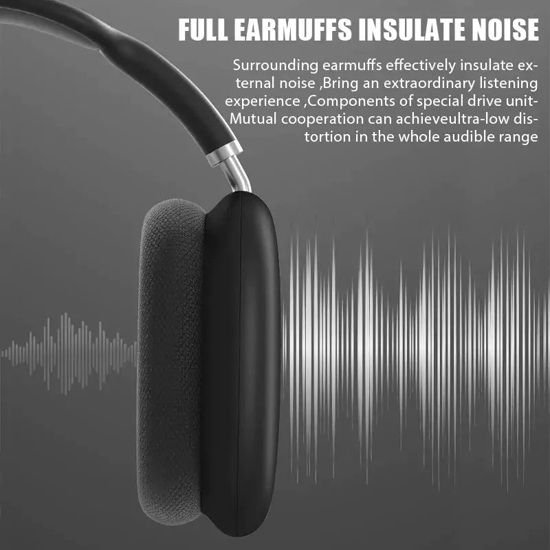 IMPORTED P9 Wireless Bluetooth Headphones With Mic Noise Cancelling Headsets Stereo Sound Earphones Sports Gaming Headphones Supports TF